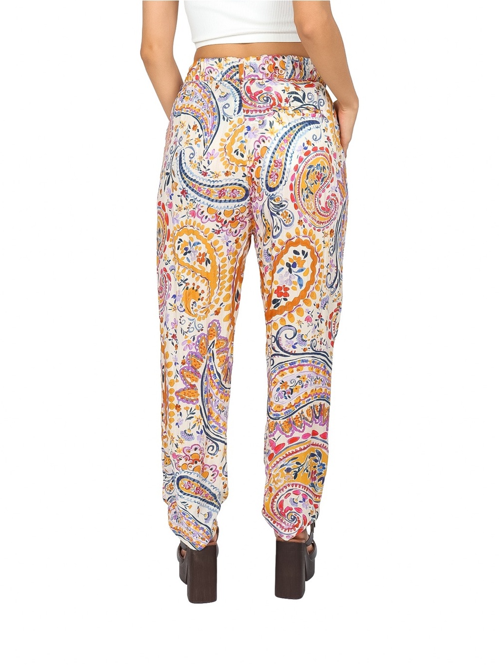 Paisley Print Women’s Top in Mustard Pink - - Picture 6 of 6
